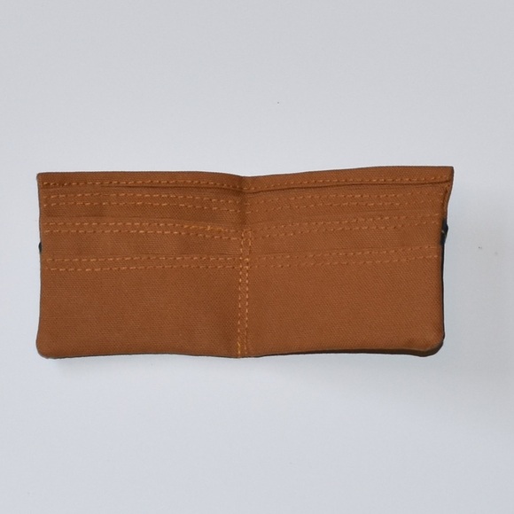 Wallet bifold canvas handmade rust colored - Picture 3 of 5